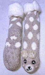 Sokken bruine huissokken met beer antislip, Chaussettes et Chaussettes genoux, Brun, Envoi, Taille 35 à 38