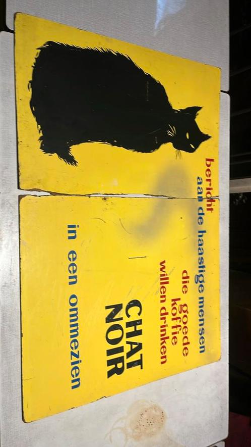 Super kleur/grafiek, reclame in plaatmateriaal “Chat Noir”, Verzamelen, Merken en Reclamevoorwerpen, Gebruikt, Ophalen
