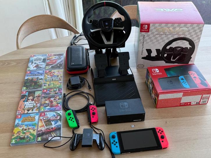 Nintendo switch met games en toebehoren, Games en Spelcomputers, Spelcomputers | Nintendo Switch, Gebruikt, Switch 2019 Upgrade