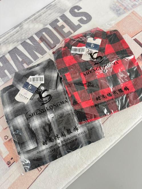 Shenglongma Overhemd Blouse 2XL 3XL rood grijs lange mouwen, Kleding | Heren, Overhemden, Nieuw, Overige halswijdtes, Ophalen of Verzenden
