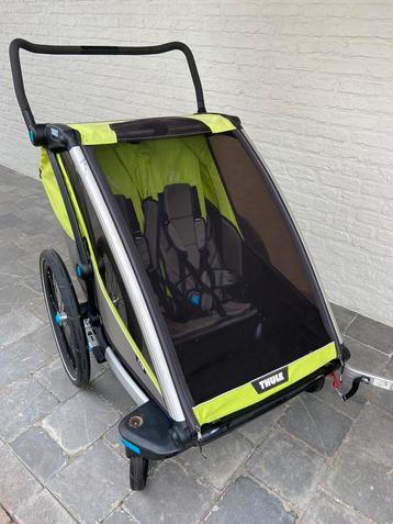 Remorque à vélo Thule Chariot Cab 2 - verte, 40 à 60 kg, Comme neuf, Enlèvement, Pliable