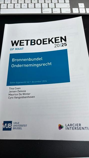 Bronnenbundel ondernemingsrecht beschikbaar voor biedingen