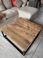 Indisch Houten Salontafel Industriële Stijl, Huis en Inrichting, Ophalen, Gebruikt, Vierkant, Minder dan 50 cm