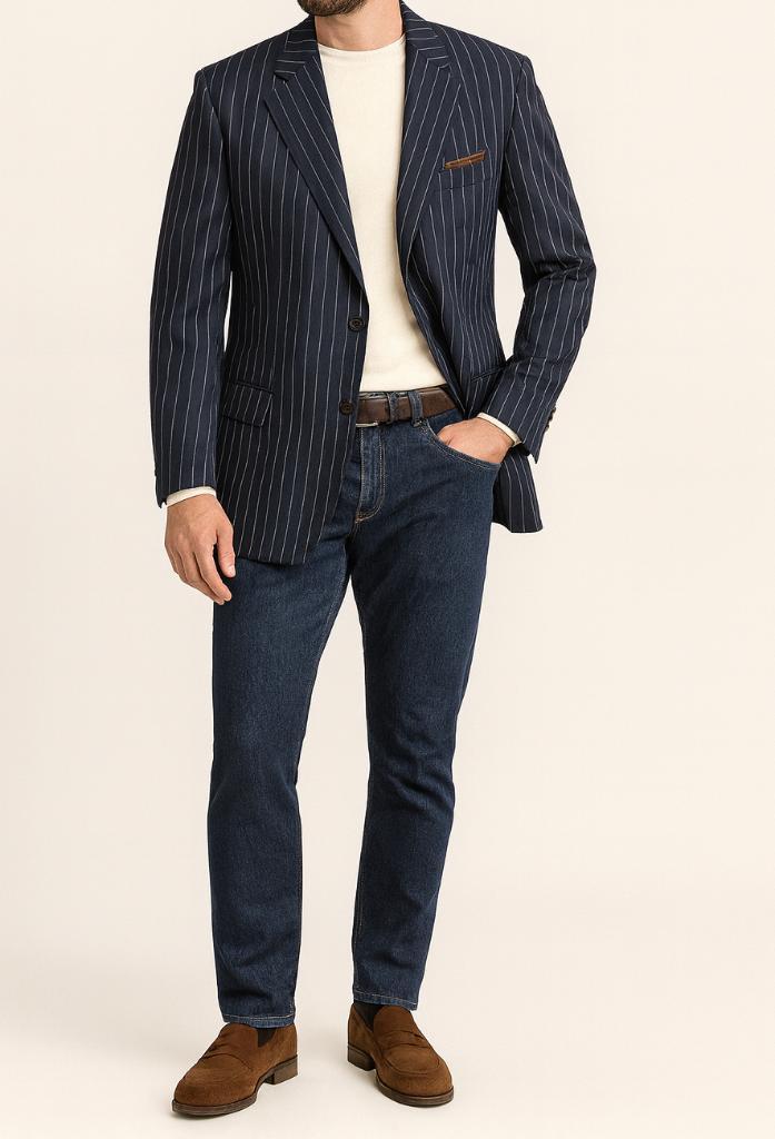 Exclusieve Ravazzolo blazer 100% Virgin Wol, Kleding | Heren, Kostuums en vesten, Zo goed als nieuw, Maat 52/54 (L), Blauw, Ophalen of Verzenden