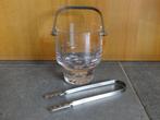 Seau à glace en verre + pince à glaçons Christofle en acier, Antiek en Kunst, Antiek | Glaswerk en Kristal, Ophalen of Verzenden