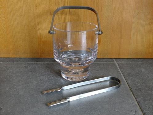 Seau à glace en verre + pince à glaçons Christofle en acier, Antiek en Kunst, Antiek | Glaswerk en Kristal, Ophalen of Verzenden