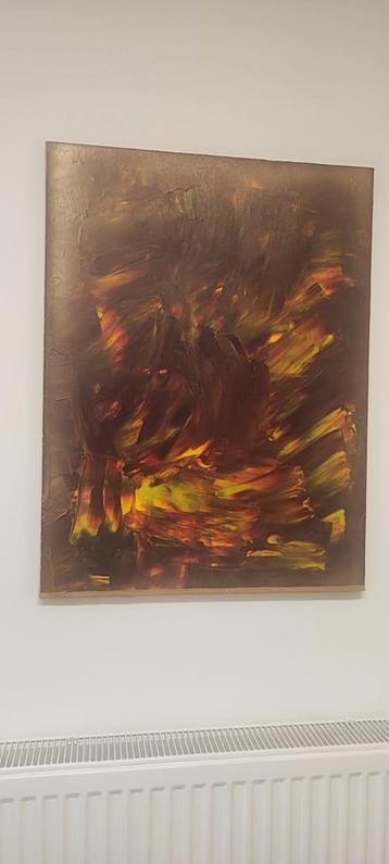 Abstract schilderij op doek gesigneerd Lee Jaimy beschikbaar voor biedingen
