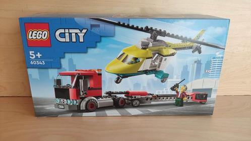 lego city 60343 reddingshelikopter transport, Kinderen en Baby's, Speelgoed | Duplo en Lego, Nieuw, Lego, Complete set, Ophalen of Verzenden
