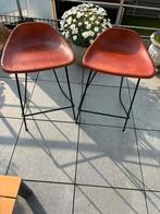 2 tabourets de bar en cuir, Maison & Meubles, Enlèvement, Comme neuf