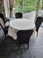 Tafel met vier stoelen, Huis en Inrichting, Stoelen, Ophalen, Gebruikt, Bruin, Vier