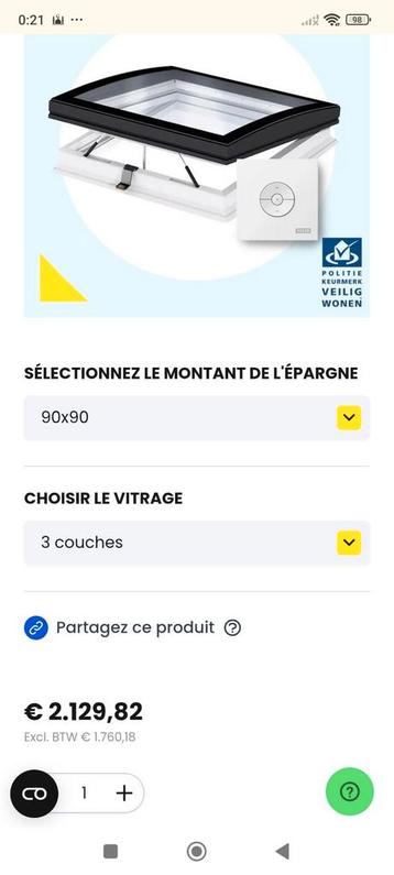 Fenêtres pour toit plat VELUX, Ophalen, Nieuw