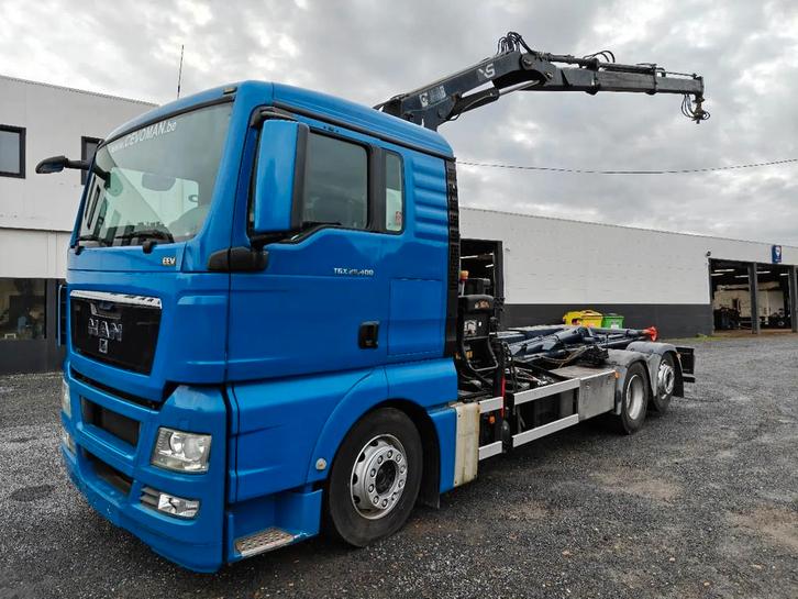 MAN TGX 26.400 Container Hyvalift Crane HIAB 144 (bj 2012), Auto's, Vrachtwagens, Bedrijf, Te koop, MAN, Diesel, Euro 5, Automaat