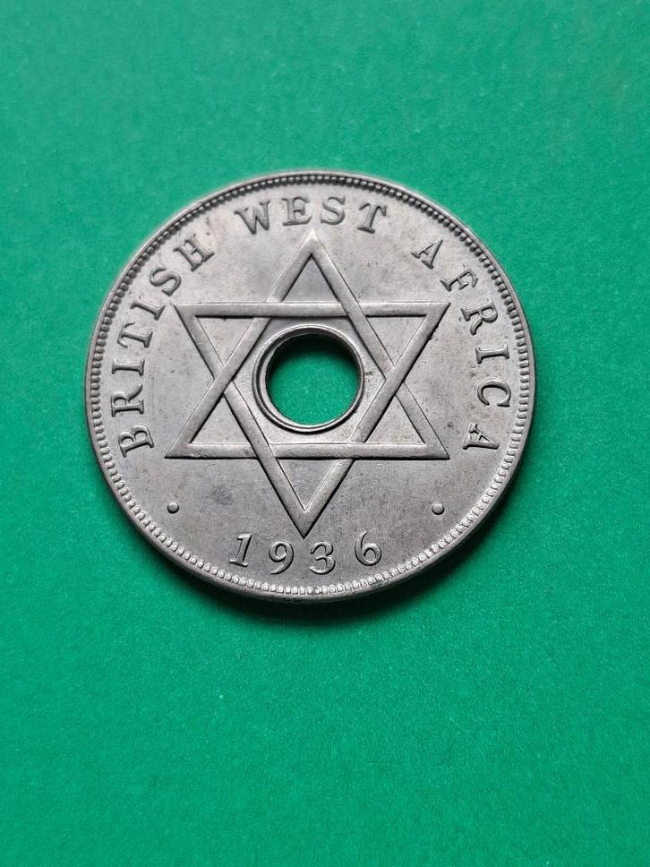 1936 Brits West Afrika 1 penny Edward VIII, Postzegels en Munten, Munten | Afrika, Losse munt, Overige landen, Verzenden