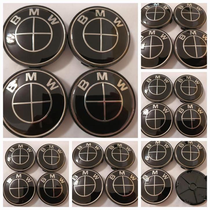 Bmw wieldoppen Ø68mm full zwart/zwart wit/blauw wit f10 f15, Auto diversen, Wieldoppen, Nieuw, Ophalen of Verzenden