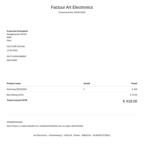 Samsun TV 4 weken oud wegens overlijden., Audio, Tv en Foto, Televisies, Nieuw, QLED, 60 tot 80 cm, 4k (UHD), Samsung, 50 Hz, Smart TV