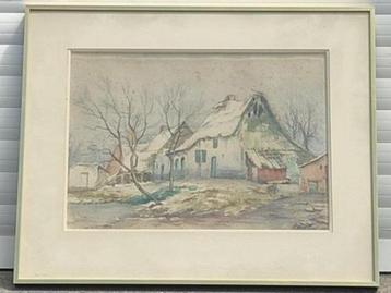 aquarelle maison signe wettrens beschikbaar voor biedingen