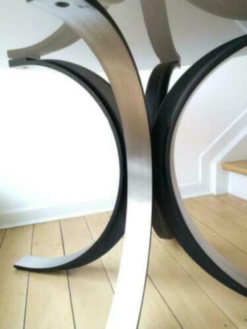 1963 Table Borsani pour Tecno Milan VINTAGE, Huis en Inrichting, Tafels | Bijzettafels, Gebruikt, Rond, 60 cm of meer, Glas, Ophalen