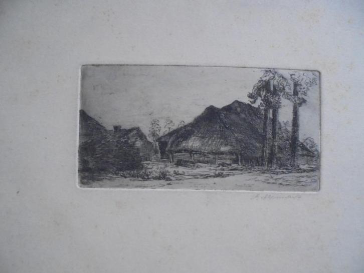 Frans Bellemans  1916   Ets  Kempische Hoeve, Antiek en Kunst, Kunst | Etsen en Gravures, Verzenden