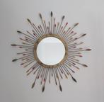 Prachtige vintage zonnespiegel Line-Vautrin stijl (2), Ophalen, Rond, Minder dan 50 cm, Minder dan 100 cm