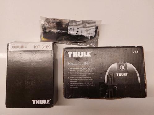 Thule kit 753 + Thule kitset 3196 + Thule Wingbar 961, Autos : Divers, Porte-bagages, Comme neuf, Enlèvement ou Envoi