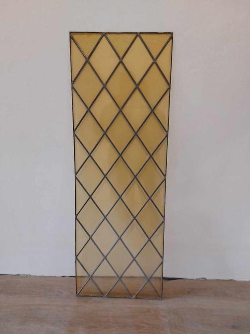 Loden glasraam  (deur) 2 stuks beschikbaar, Antiek en Kunst, Antiek | Glaswerk en Kristal, Ophalen
