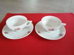 2 tasses + 2 sous tasses ( porcelaine), Collections, Enlèvement ou Envoi, Neuf, Porcelaine, Tasse et/ou soucoupe