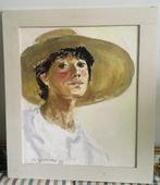 Portret vrouw met hoed '79 - Marja Gerritsen (geb. 1955), Antiek en Kunst, Ophalen of Verzenden