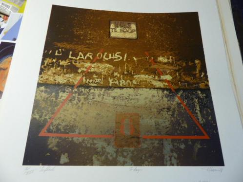 ROOMS, Veerle, kleurrijke zeefdruk, titel TE KOOP, 1984, Antiek en Kunst, Kunst | Etsen en Gravures, Ophalen of Verzenden