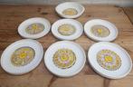 Vintage Franse borden set + schaal, dieren, planten & dolken, Antiek en Kunst, Ophalen of Verzenden