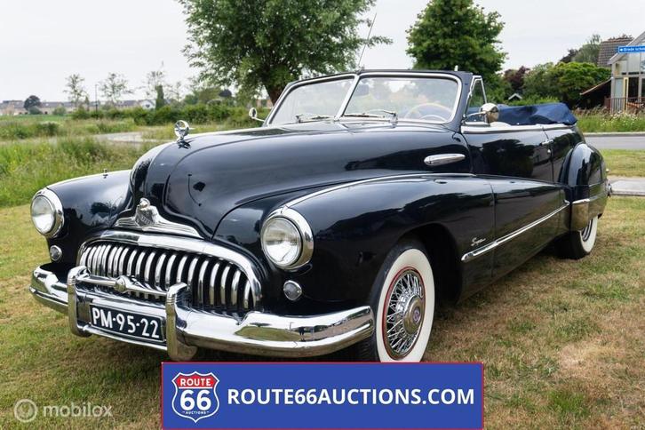 Buick Super Eight cabriolet | 1947 | Route 66 Auctions, Auto's, Oldtimers, Bedrijf, Te koop, Buick, Benzine, Overige carrosserie
