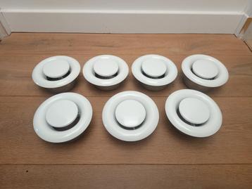Afzuigventiel 100MM - H&C VENT - Wit/Staal - 7 Stuks - NIEU beschikbaar voor biedingen