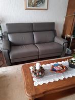 Lederen salon, Ophalen, Gebruikt, 150 tot 200 cm, Rechte bank