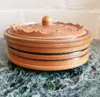 vintage houten kistje rond, handgemaakt, diameter 17 cm, Ophalen of Verzenden