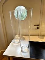 2 hoge vazen van glas, Glas, Zo goed als nieuw, 50 tot 75 cm, Ophalen