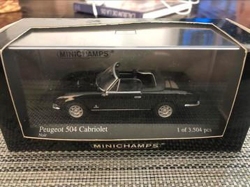 Peugeot 504 cabriolet minichamps1/43, Ophalen, Nieuw, Auto, MiniChamps