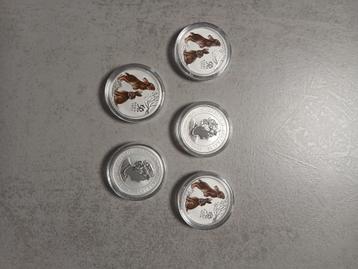 Munten zilver 1/2 Oz Rabbit Australie beschikbaar voor biedingen
