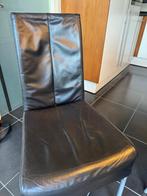 4 Lederen stoelen, Huis en Inrichting, Stoelen, Ophalen, Gebruikt, Zwart, Leer