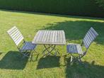 TEAK tuinset: tafel+4 stoelen, Jardin & Terrasse, Tables de jardin, Comme neuf, Enlèvement, Bois de teck