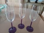 3 vintage paarse Champagne glazen Laurent-Perrier, Verzamelen, Ophalen of Verzenden, Zo goed als nieuw, Overige typen