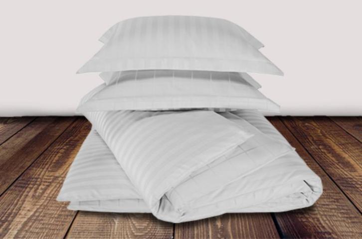 Dekbedovertrek Katoen Satijn Zygo - 240 x 220 cm – Zilver, Huis en Inrichting, Slaapkamer | Beddengoed, Nieuw, Dekbedovertrek