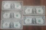 5 anciens billets de 1 dollar US, Postzegels en Munten, Bankbiljetten | Amerika, Verzenden