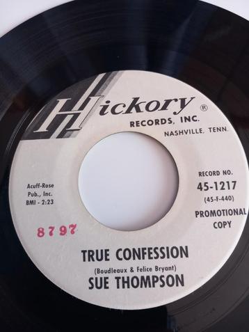 SUE THOMPSON. TRUE CONFESSION.  POPCORN OLDIES USA 45T, Enlèvement ou Envoi, Comme neuf