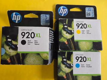 3 HP 920XL blauw, geel en zwart origineel met hoge capacitei beschikbaar voor biedingen