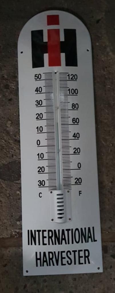 International Harvester IH grote emaille reclame thermometer, Verzamelen, Merken en Reclamevoorwerpen, Zo goed als nieuw, Gebruiksvoorwerp