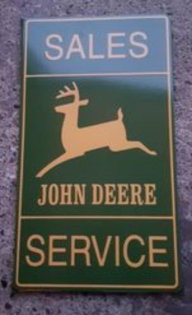 John Deere sales service emaillen garage USA decoratie bord, Verzamelen, Merken en Reclamevoorwerpen, Zo goed als nieuw, Reclamebord