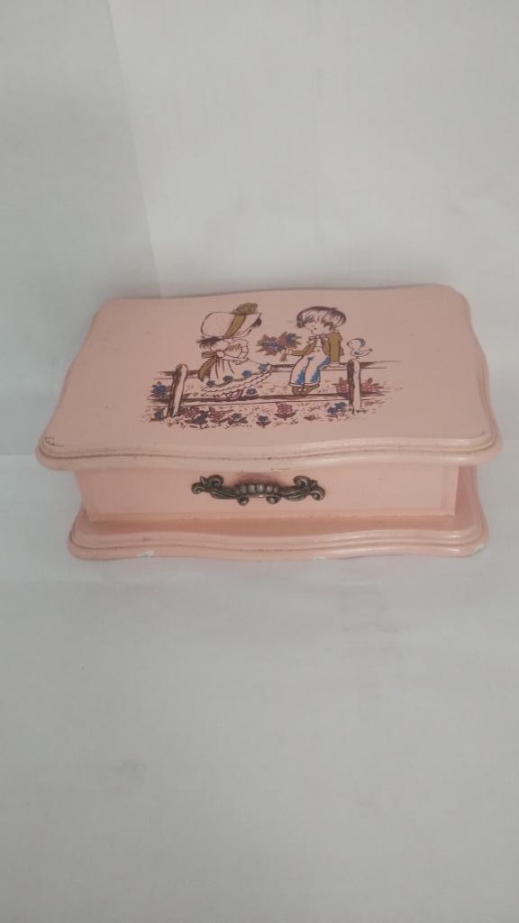 roze kleine juwelenkist vintage holly hobbie, Verzamelen, Retro, Huis en Inrichting, Ophalen of Verzenden