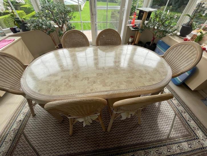 eettafel met stoelen, Huis en Inrichting, Tafels | Eettafels, Zo goed als nieuw, 50 tot 100 cm, 150 tot 200 cm, Vijf personen of meer