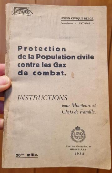 boek: Protection contre les gaz de combat. 1932 beschikbaar voor biedingen