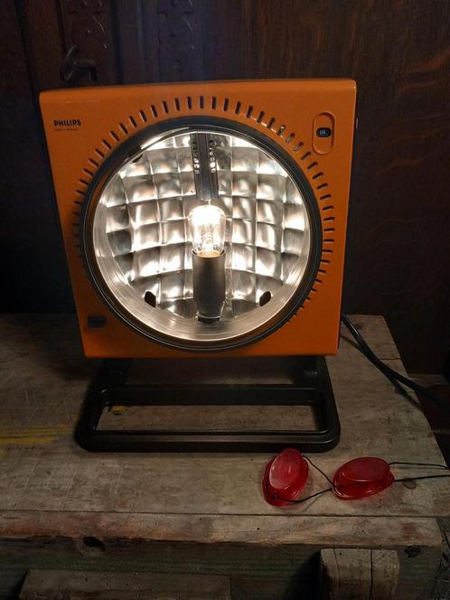 Vintage oranje uv- lamp,  omgebouwd tot tafellamp, Maison & Meubles, Lampes | Lampes en vrac, Comme neuf, E14 (petit), Enlèvement ou Envoi