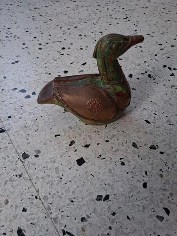 Handgemaakt beeldje eend van hout en messing, Enlèvement ou Envoi